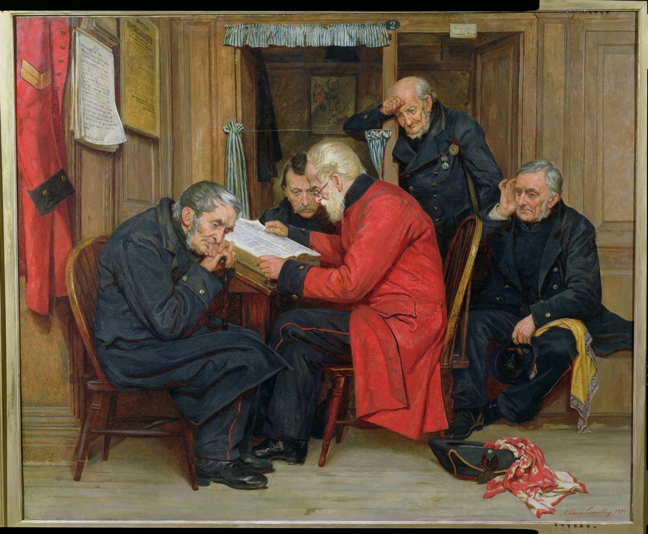 Pensionistas de Chelsea en las largas salas, 1879 de Ellen Conolly