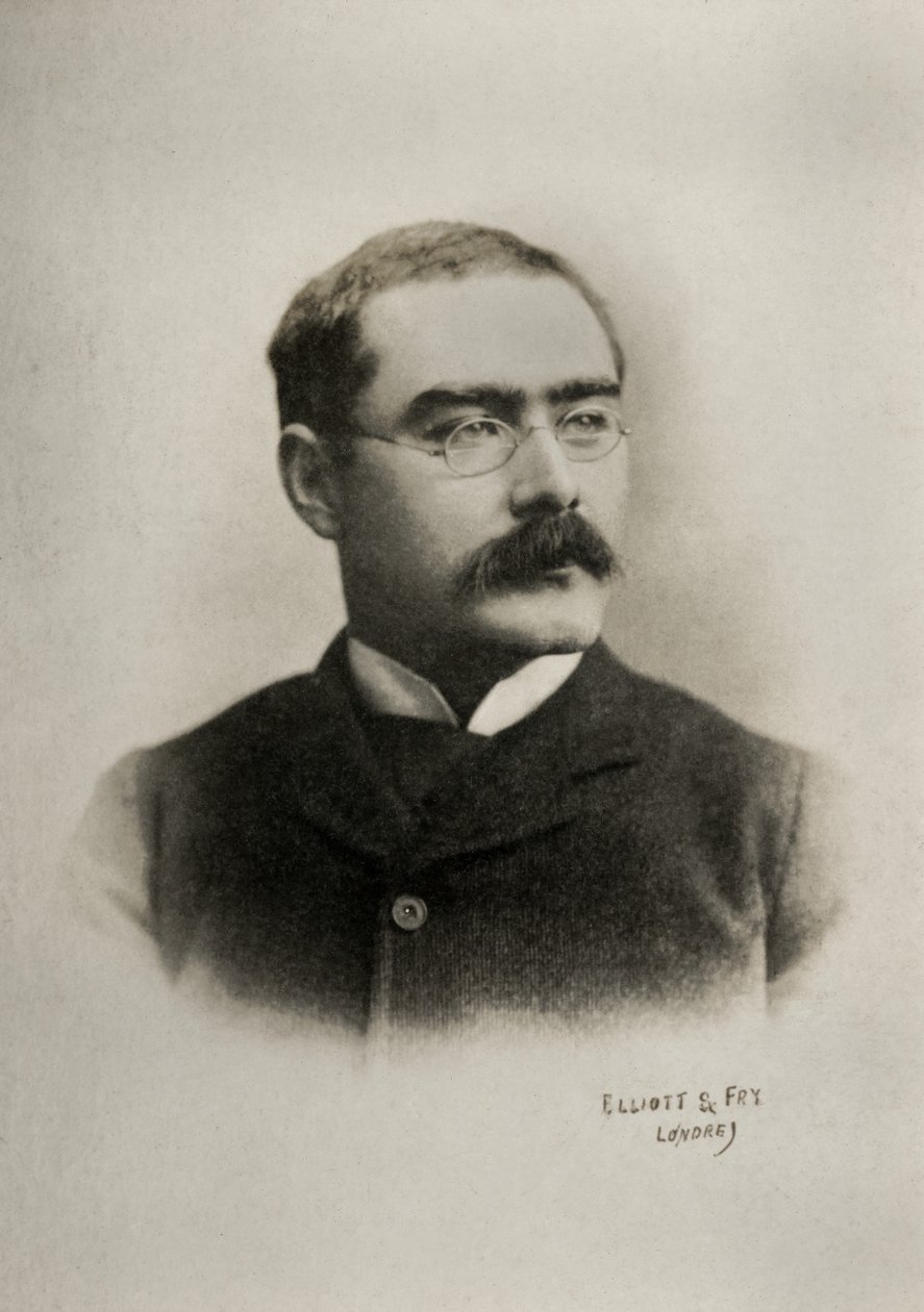 Retrato del escritor inglés Rudyard Kipling (foto) de Elliott & Fry Photography Studio