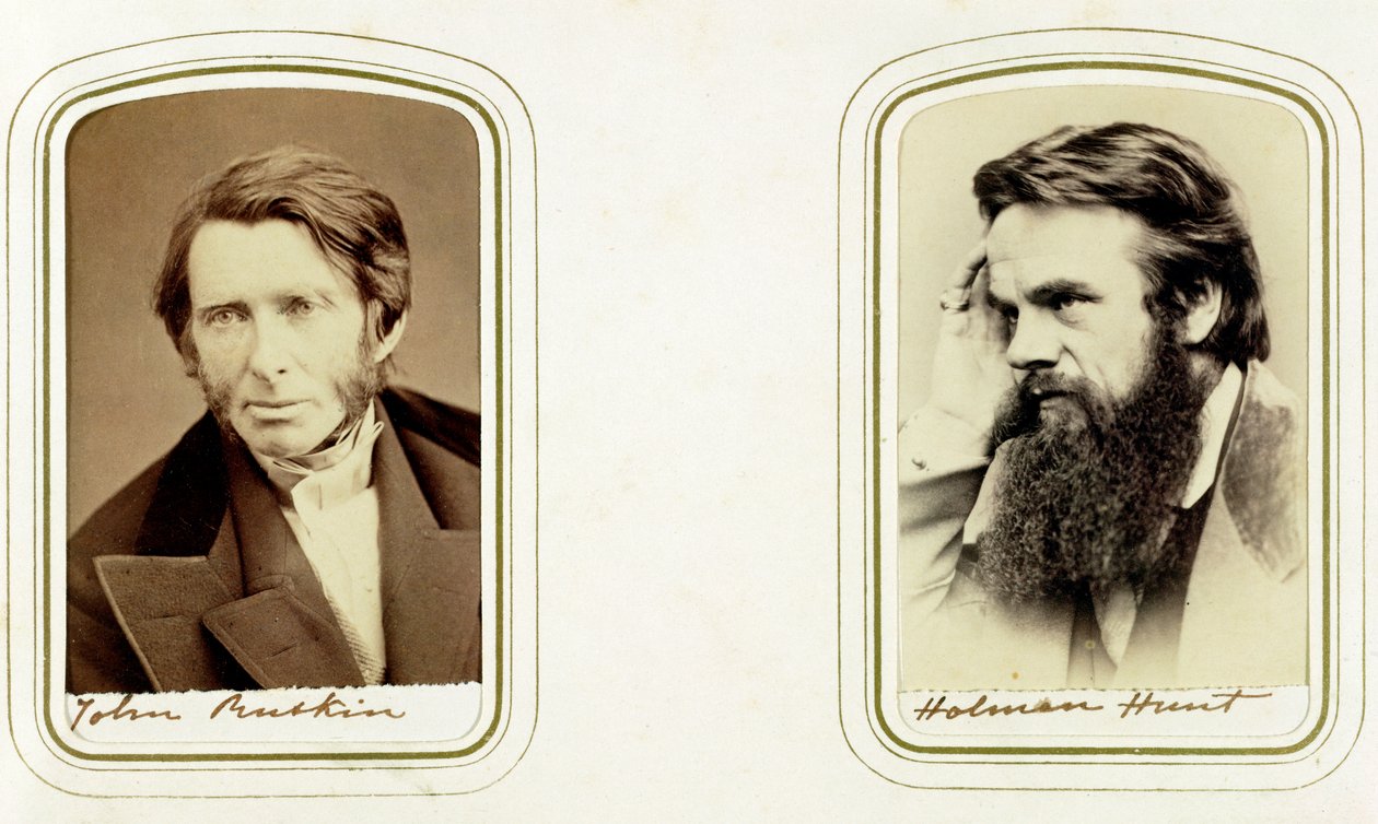 John Ruskin, artista, poeta y crítico inglés, y William Holman Hunt, artista inglés, 1865 de Elliott and Fry