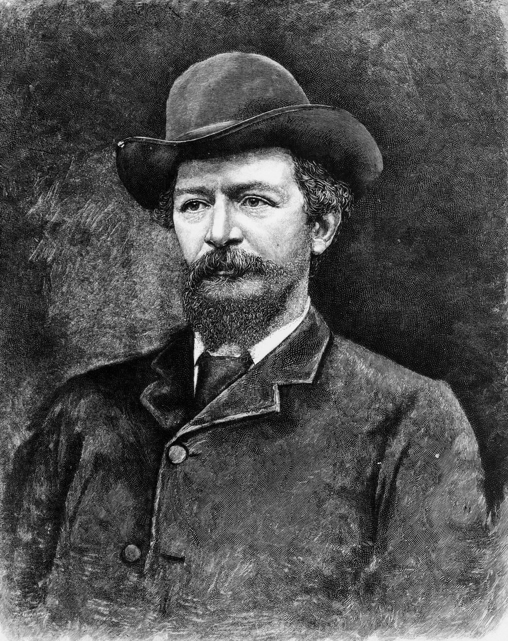 Algernon Charles Swinburne, grabado de una fotografía de Elliott und Fry Studio
