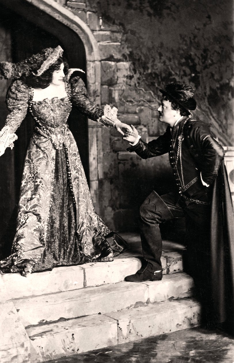 Julia Neilson y Fred Terry en una escena de Dorothy O The Hall de Ellis and Walery