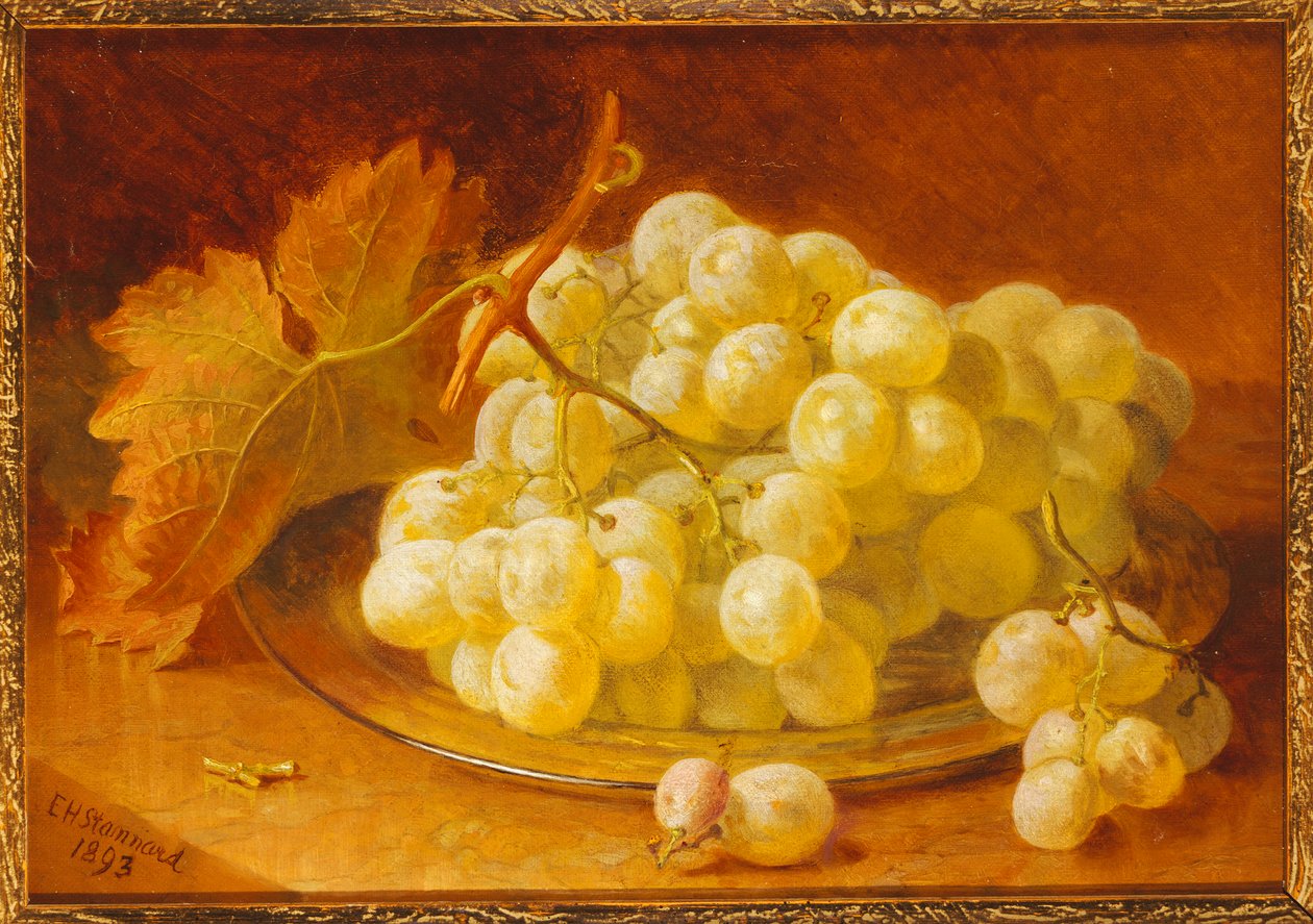 Uvas en un plato de plata, 1893 de Eloise Harriet Stannard