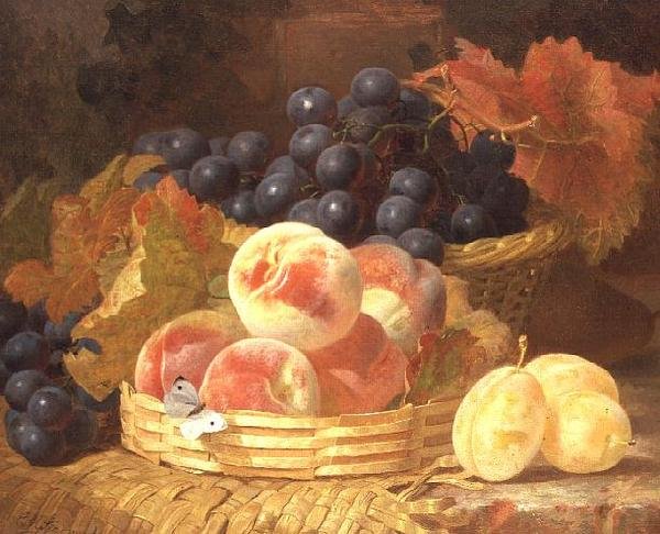 Naturaleza muerta con fruta y una mariposa de Eloise Harriet Stannard