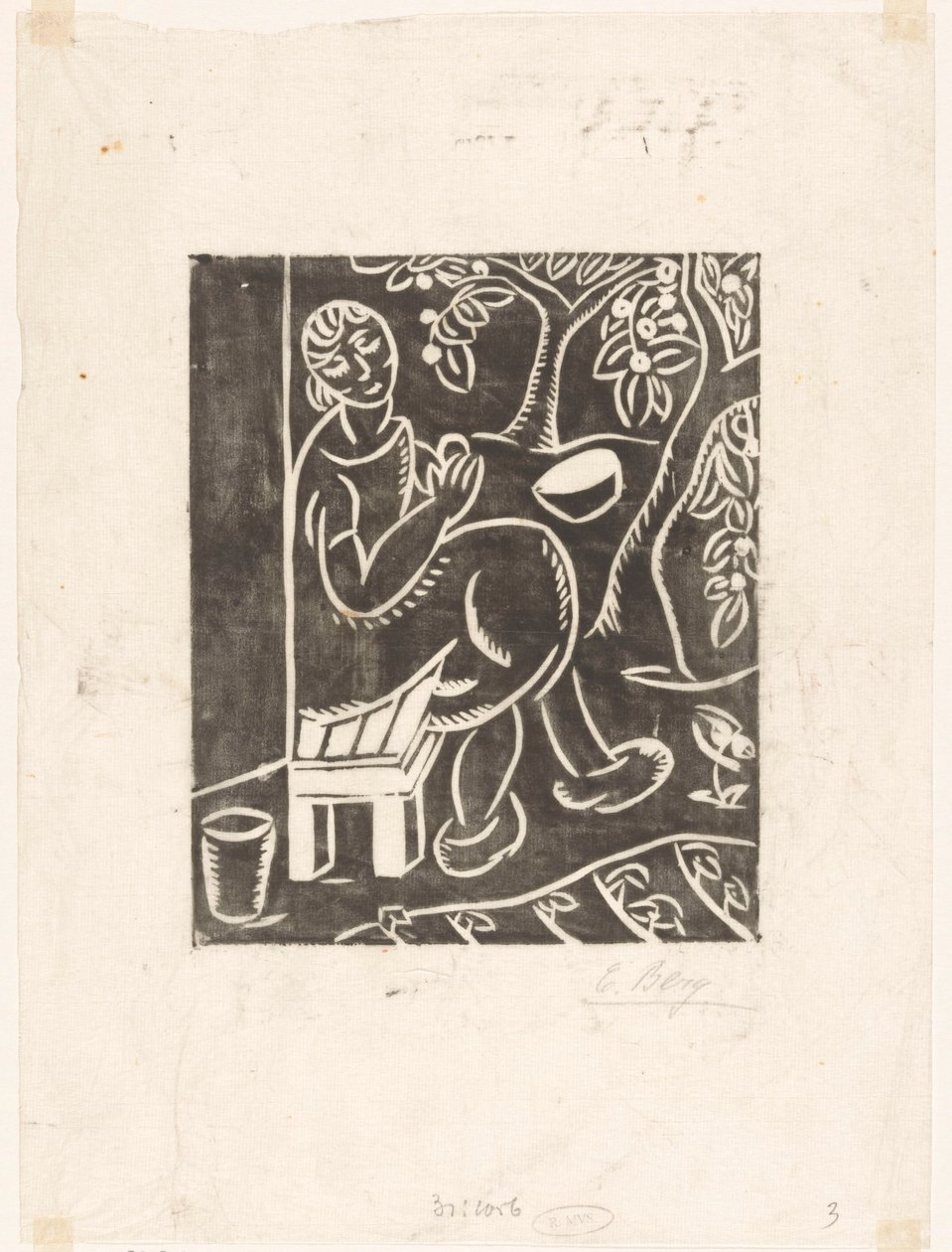 Mujer en el sofá de Else Berg (signed by artist)