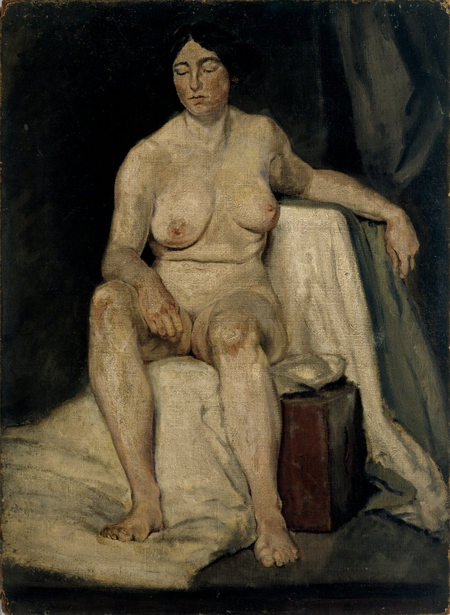 Figura femenina sentada, c.1910 (óleo sobre lienzo) [LDUCS-5201] de Elsie McNaught