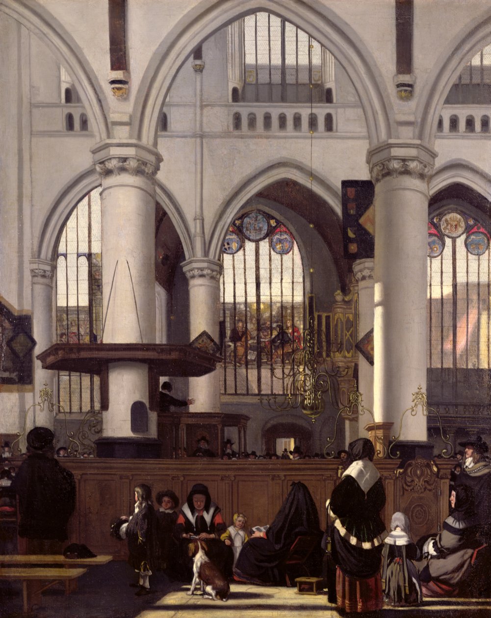 El interior de Oude Kerk, Ámsterdam, c.1660 de Emanuel de Witte