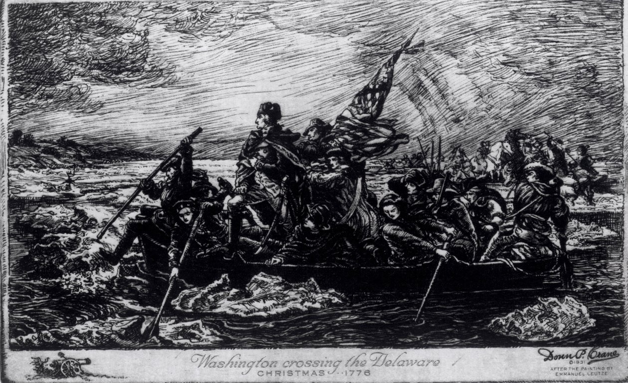 Washington cruzando el Delaware, Navidad de 1776 de Emanuel Gottlieb Leutze