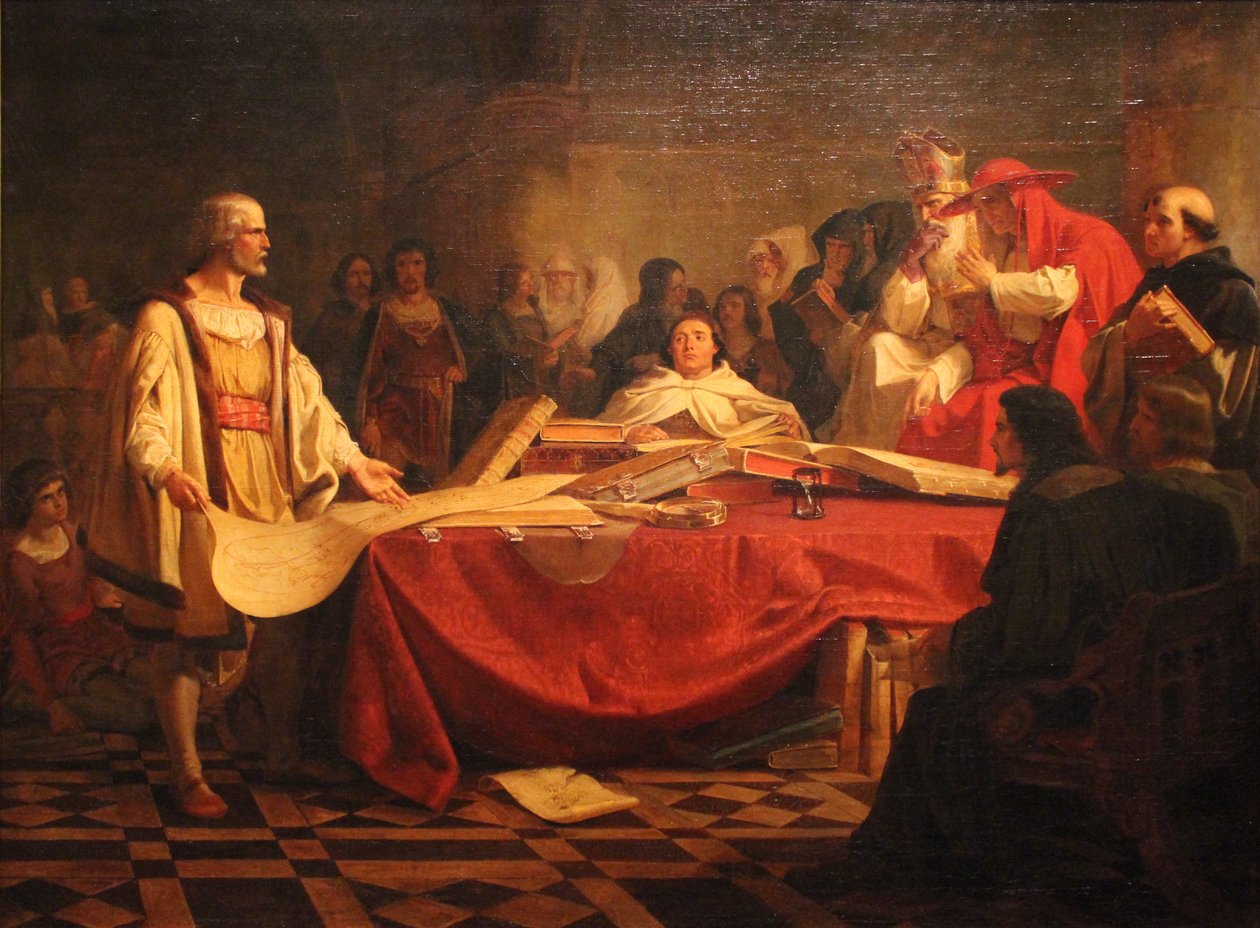 Cristóbal Colón ante el consejo de Salamanca de Emanuel Gottlieb Leutze
