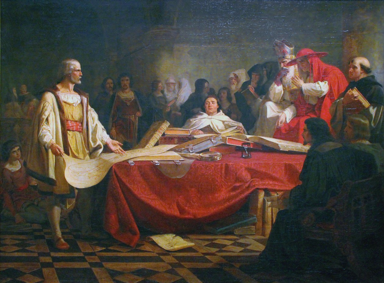 Cristóbal Colón ante el consejo de Salamanca de Emanuel Leutze