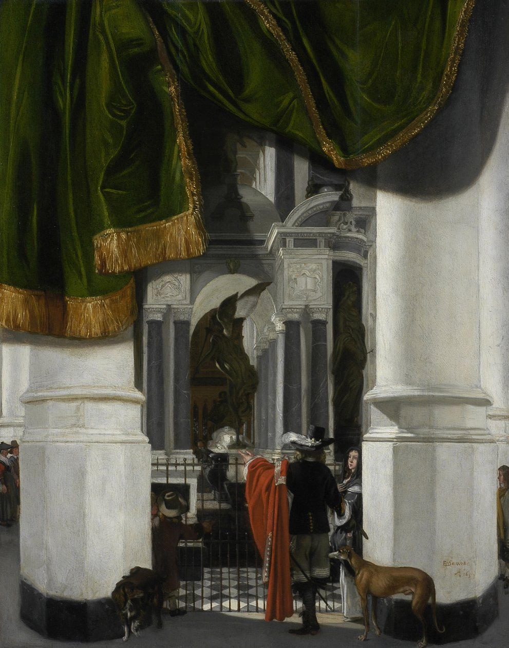 Interior de la Nieuwe Kerk en Delft con la Tumba de Guillermo el Silencioso, 1653 de Emanuel de Witte