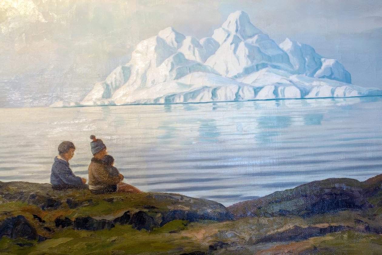 Personas en verano en la Bahía Disco, Groenlandia Occidental de Emanuel A. Petersen