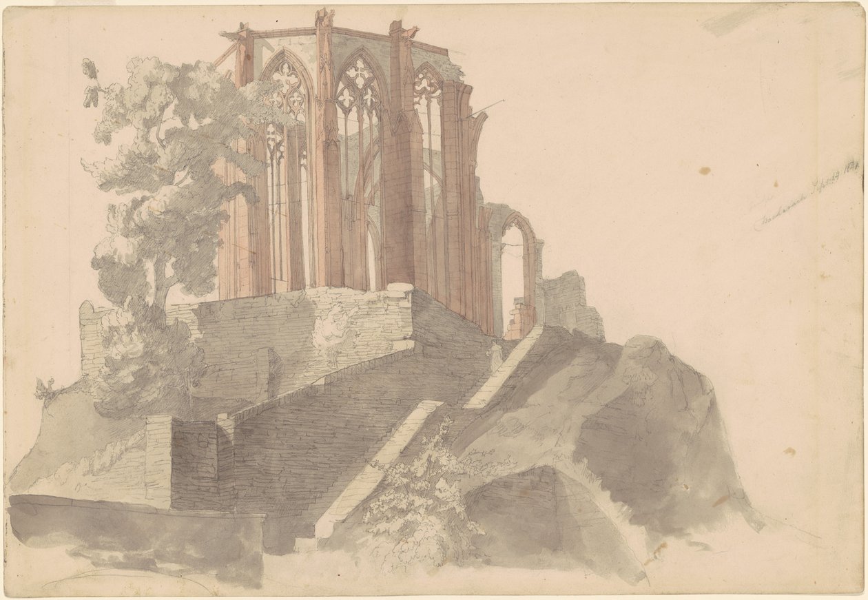 Ruinas de la catedral, Bacharach de Emanuel Gottlieb Leutze
