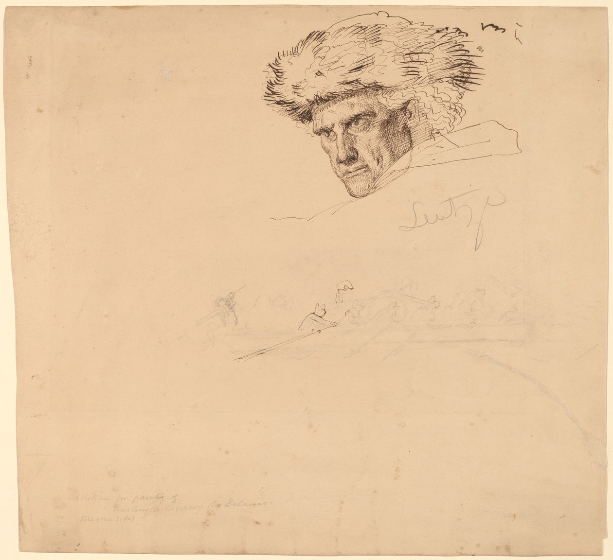 Estudios para "Washington Cruzando el Delaware" de Emanuel Gottlieb Leutze