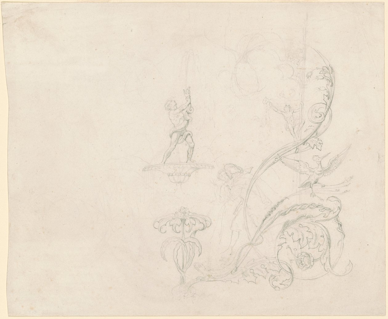Estudios de decoraciones de fuentes de Emanuel Gottlieb Leutze
