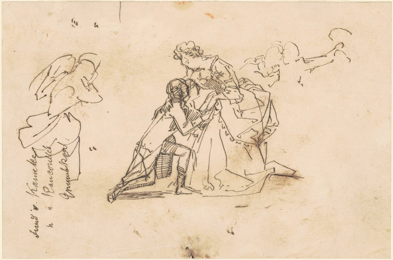 Estudio para "El regreso del rey Federico II de Küstrin" de Emanuel Gottlieb Leutze