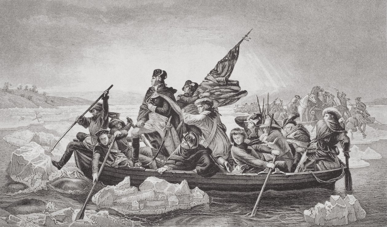 Washington cruzando el Delaware cerca de Trenton, Nueva Jersey, Navidad de 1776, de 