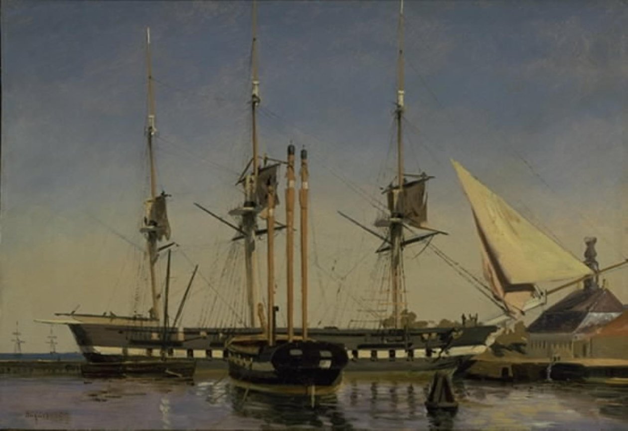 La fragata "Niels Juel" cerca de la guardia principal en Nyholm de Emanuel Larsen
