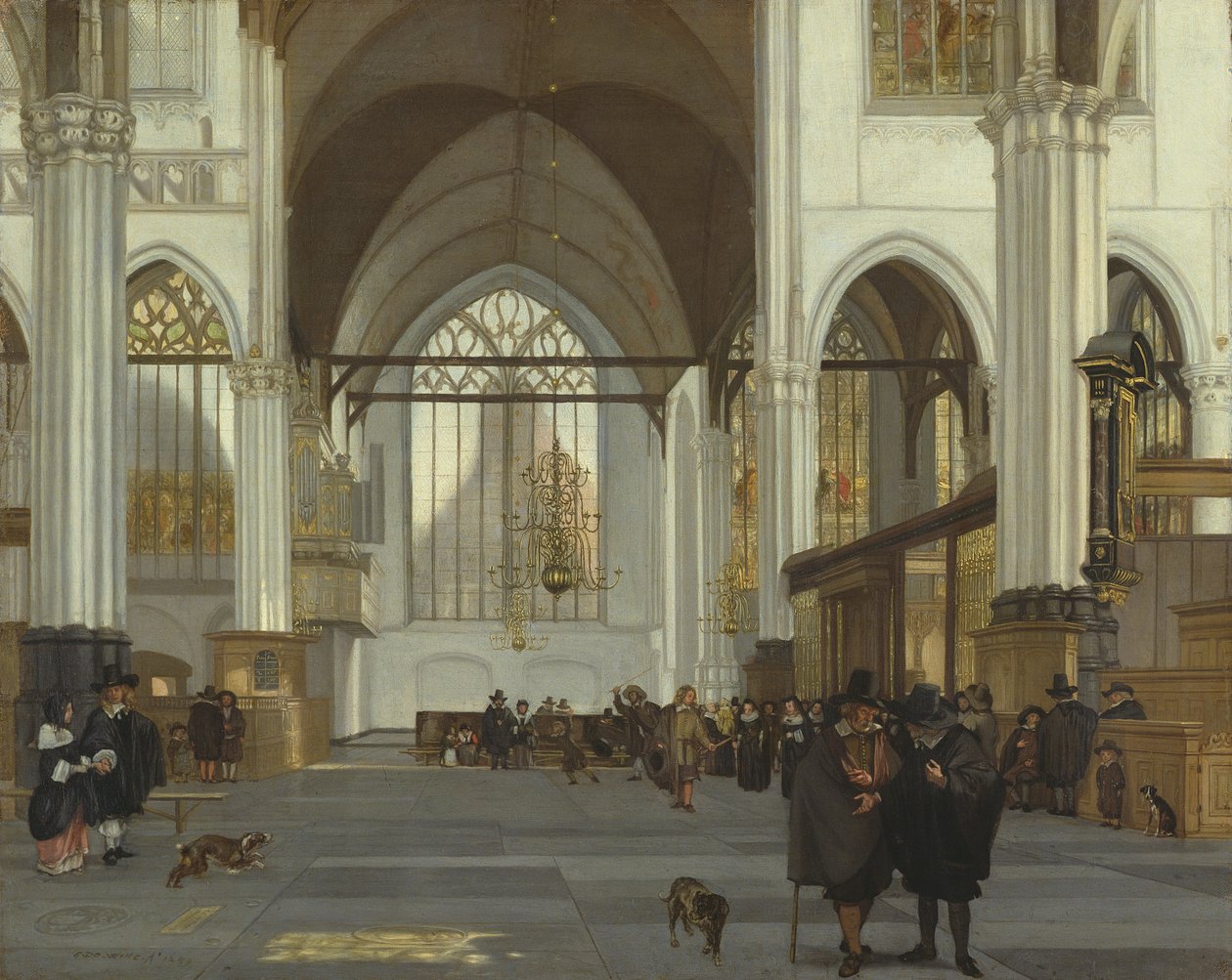 Interior de la Oude Kerk, Ámsterdam, 1659 de Emanuel de Witte