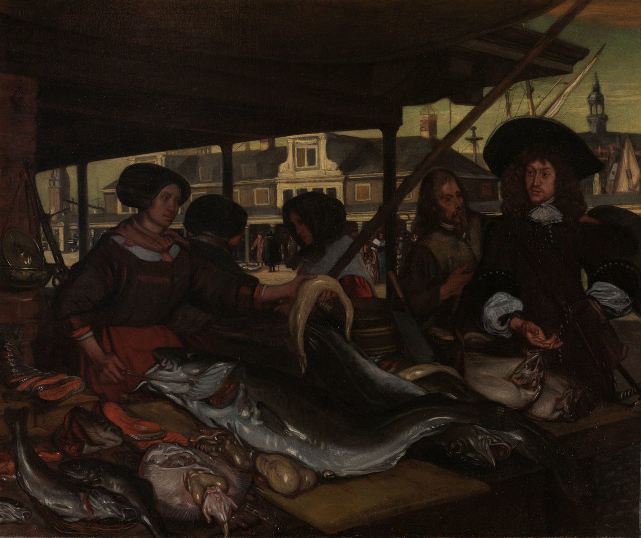 El Nieuwe Vismarkt (Nuevo Mercado del Pescado) en Ámsterdam de Emanuel de Witte