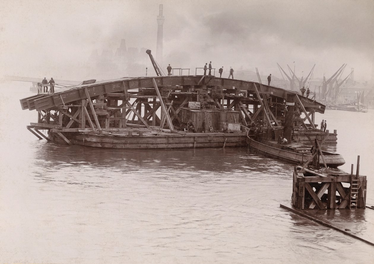 Construcción del Puente Vauxhall, Londres, 1903-1904 de Emberson and Sons