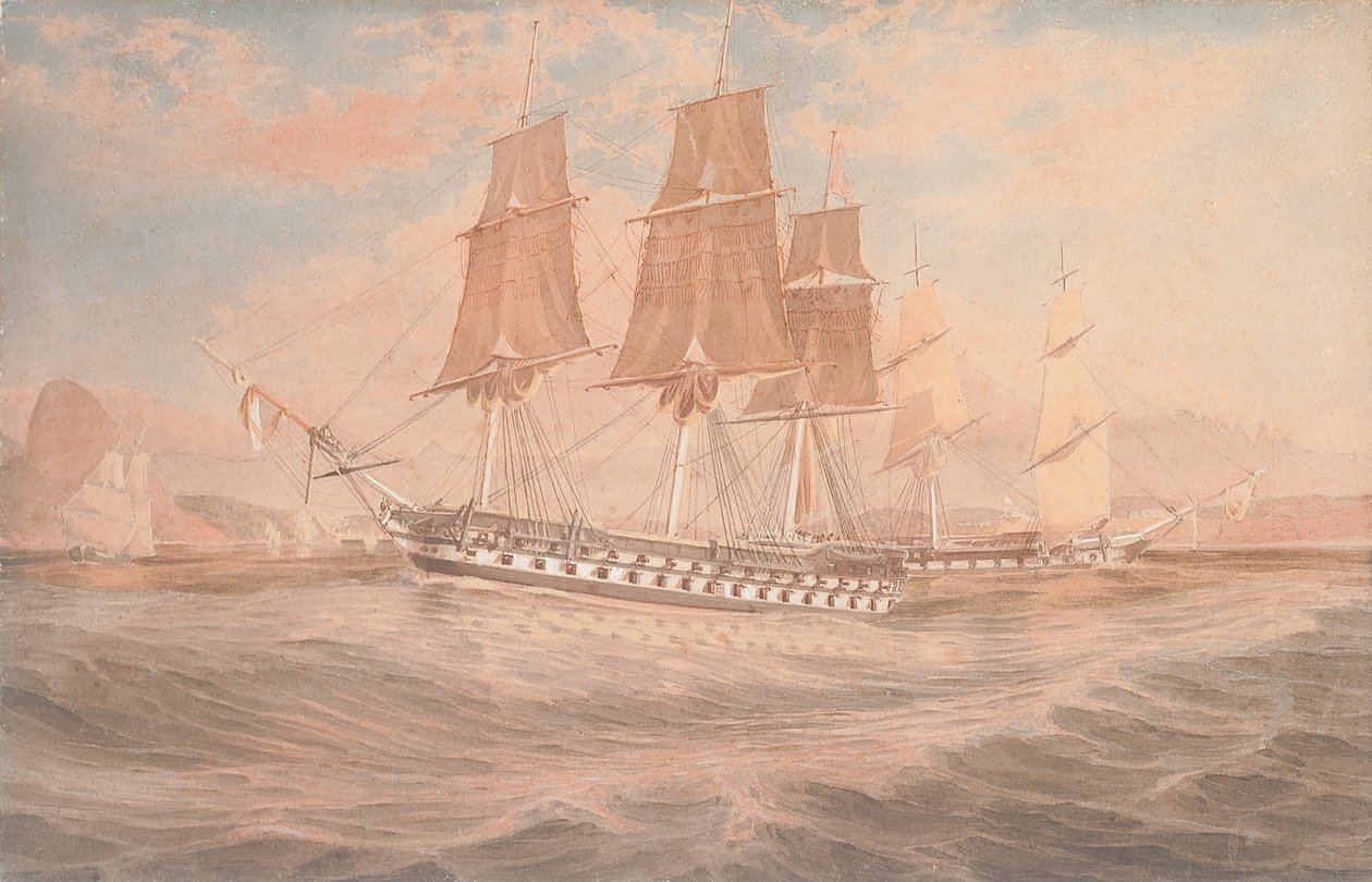 HMS Ganges y Thetis frente a Río de Janeiro de Emeric Essex Vidal