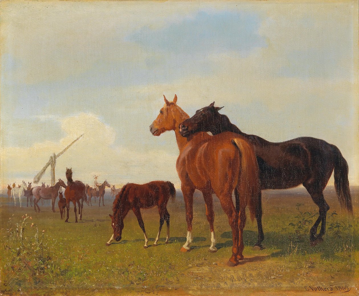 Caballos en la Puszta de Emil Volkers