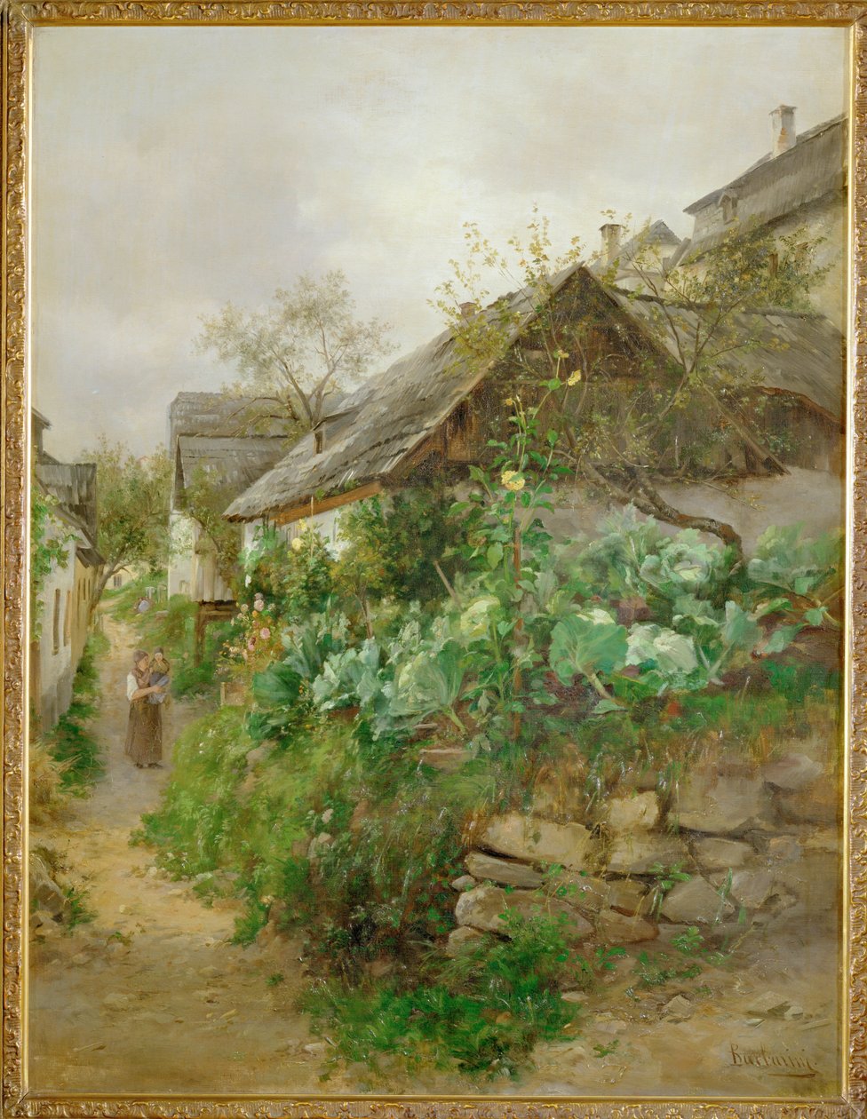 Krautgarten - Huerto de coles ... (pintura sobre lienzo) de Emil Barbarini