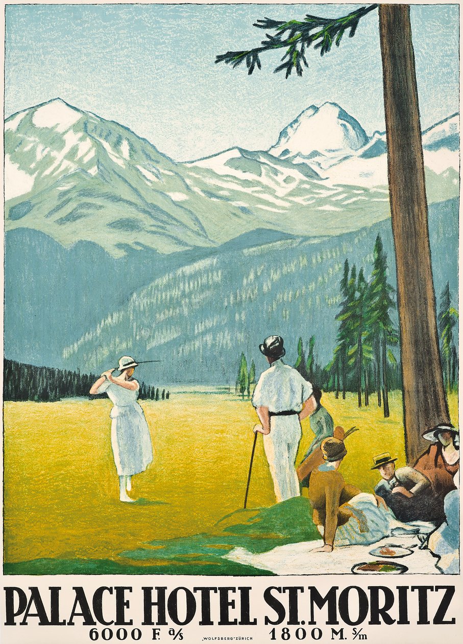 Póster publicitario del Palace Hotel en St. Moritz de Emil Cardinaux