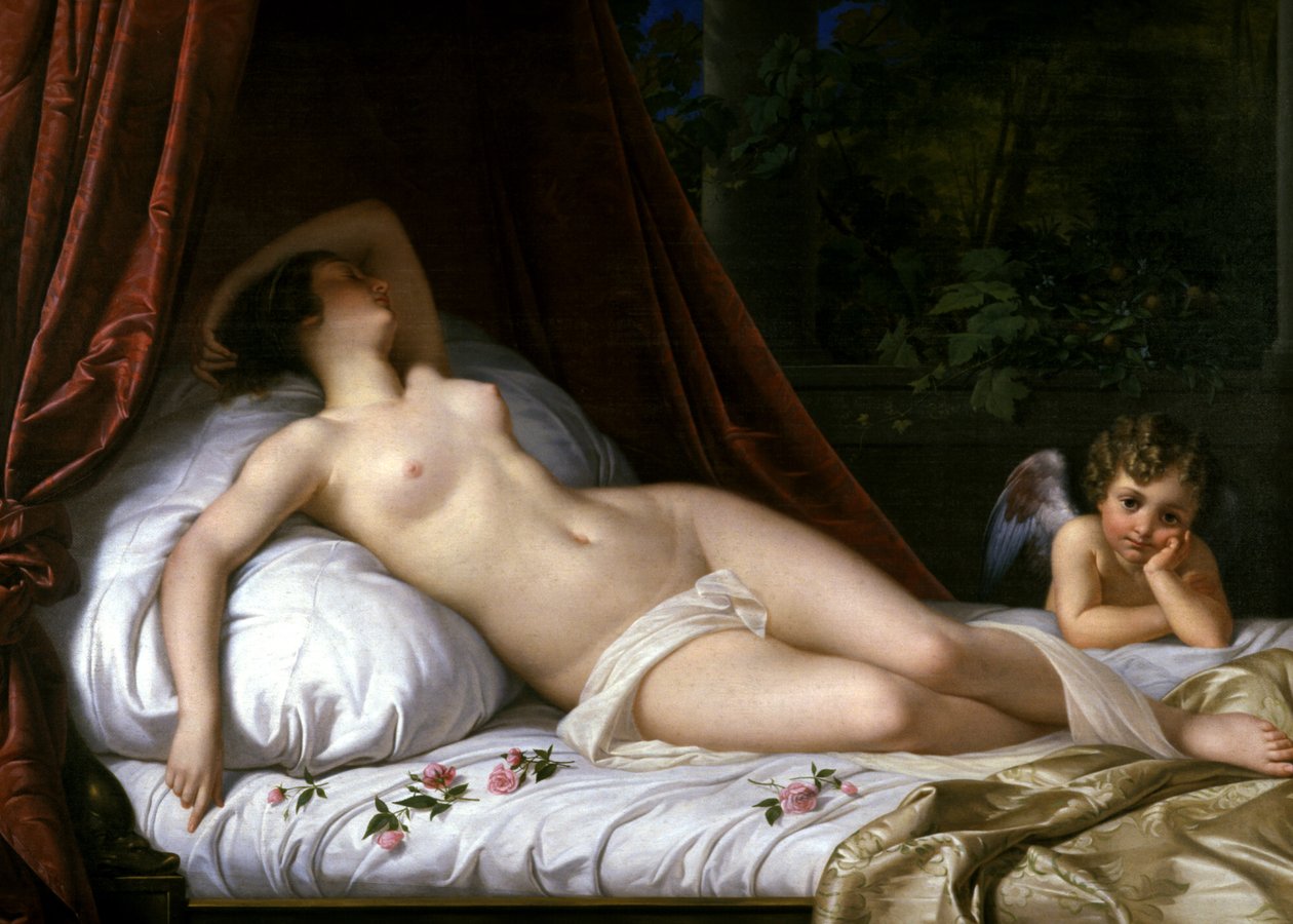Venus recostada con Cupido de Emil Jacobs