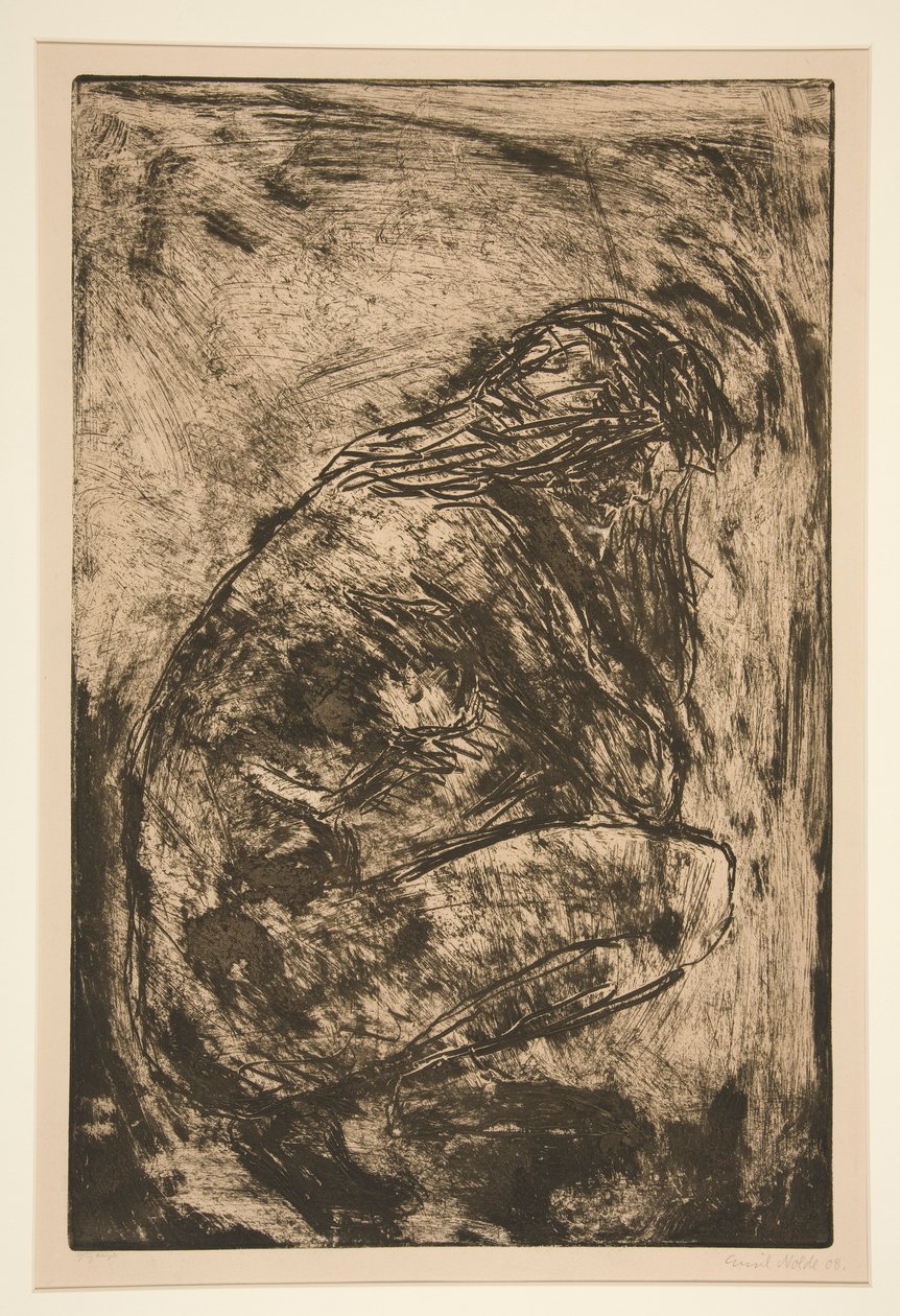desnudo sentado de Emil Nolde