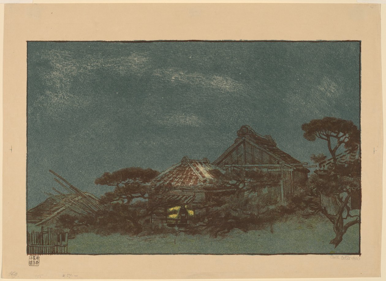 Atardecer en Fukagawa de Emil Orlik