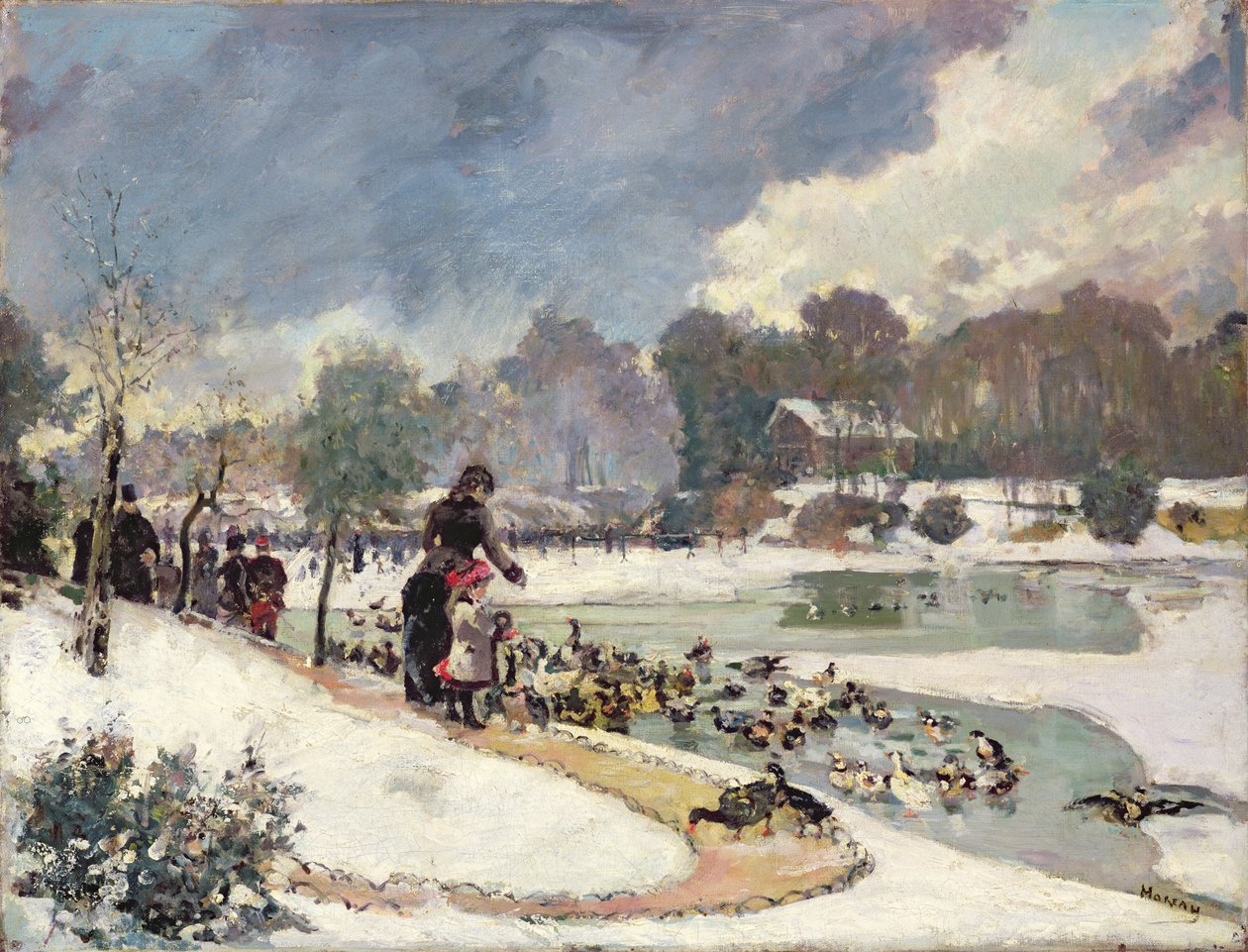 Patos en el Bois de Boulogne de Emile Antoine Guillier