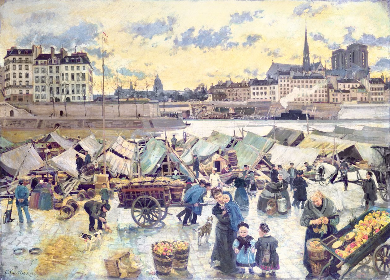 El mercado de manzanas de Emile Antoine Guillier