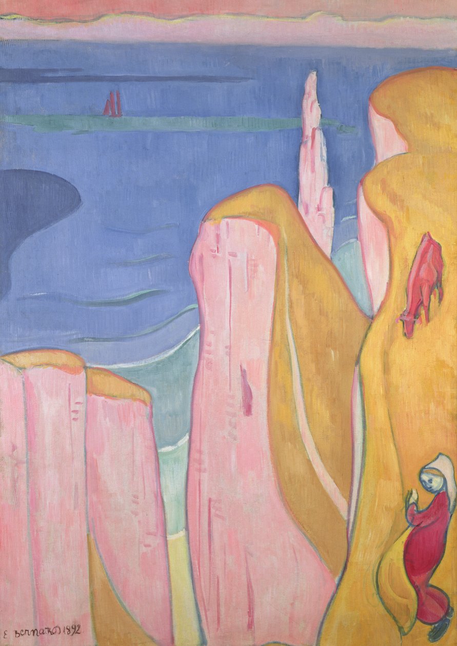Los acantilados de Yport, 1892 de Emile Bernard