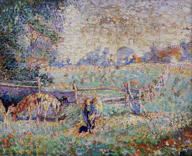 Vacas en el pasto de Emile Claus