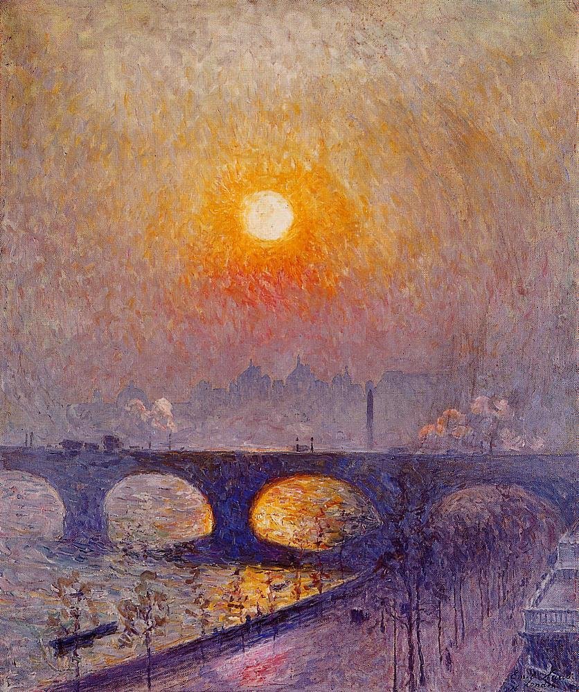 Atardecer sobre el Puente de Waterloo de Emile Claus