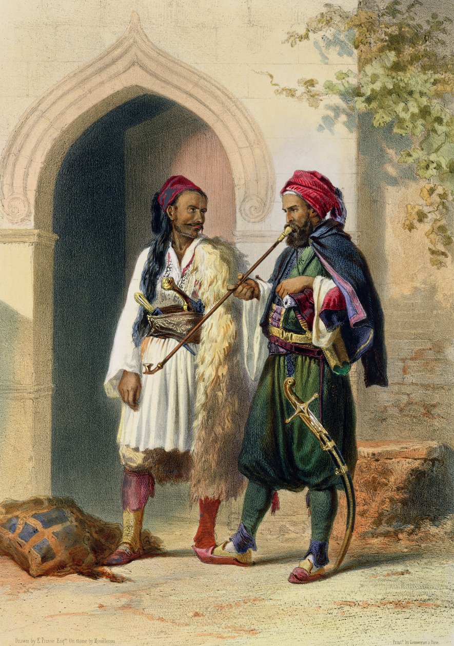 Soldados Arnaout y Osmanlí en Alejandría, ilustración de 