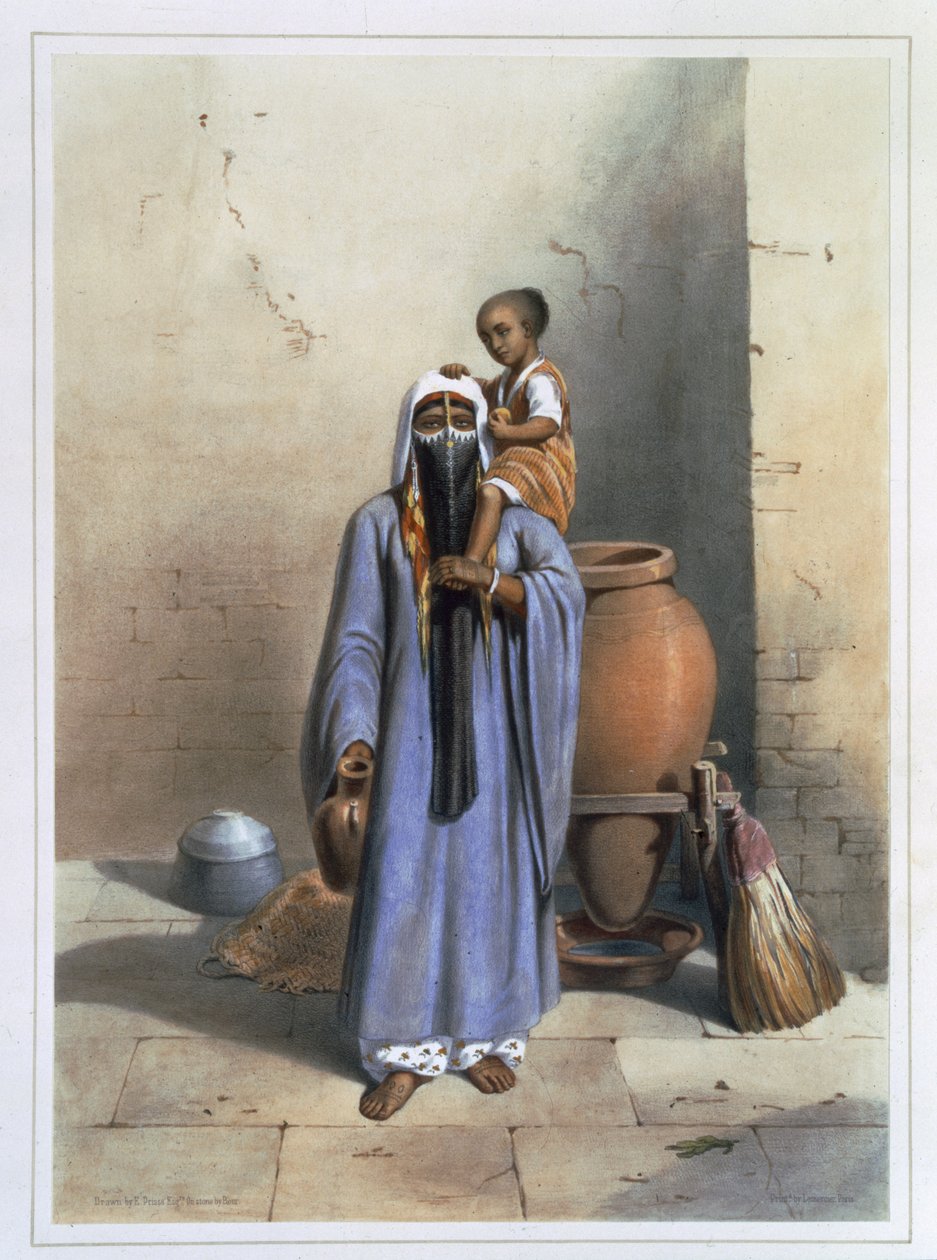 Mujer y niño fellah, ilustración de 