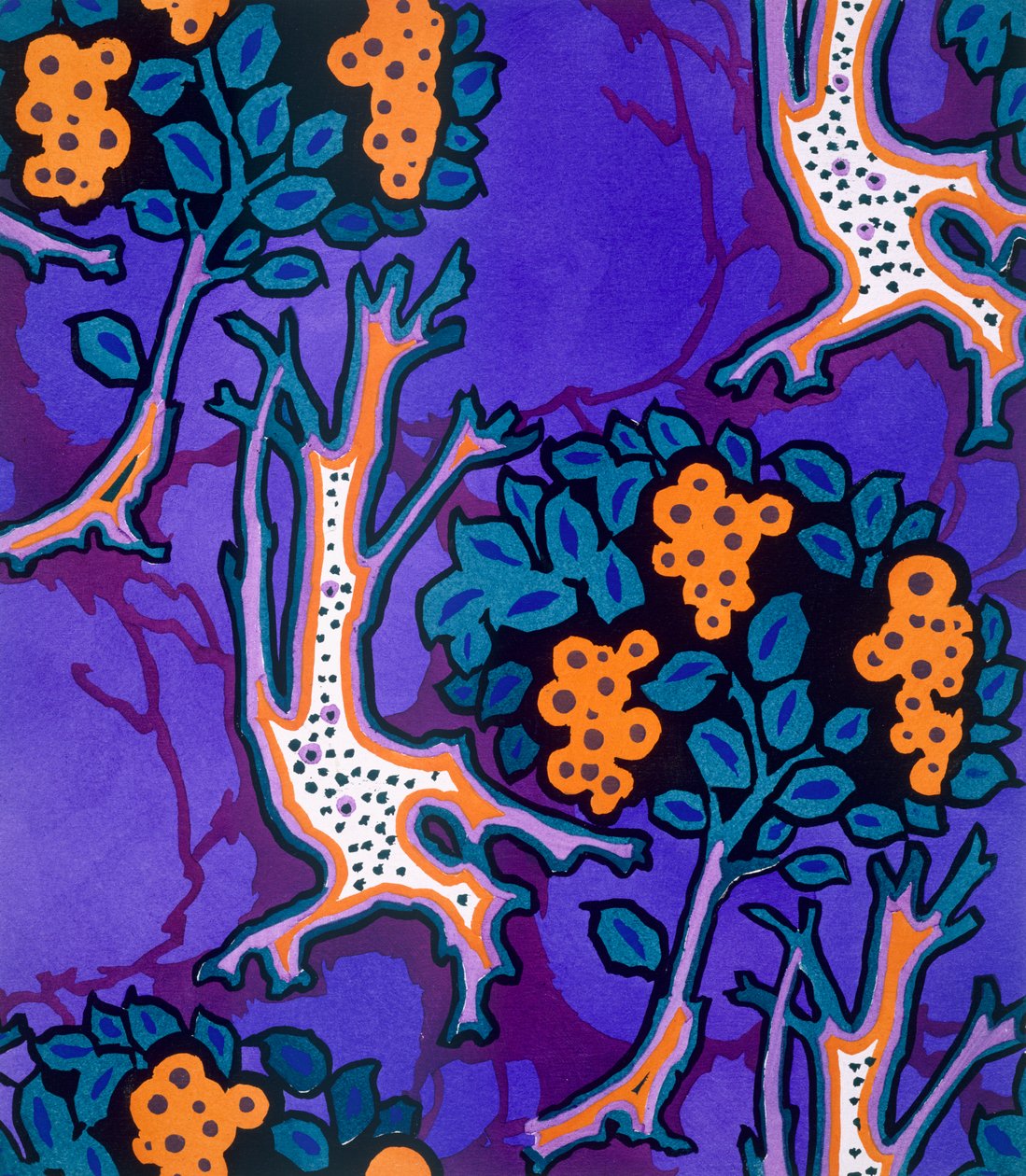 Diseño de "New Floral Designs and Colours", publicado en 1925 (litografía en color) de Émile Allain Séguy