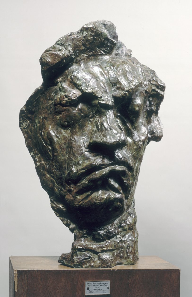 Gran máscara trágica de Ludwig van Beethoven (1770-1827) 1901 de Emile Antoine Bourdelle