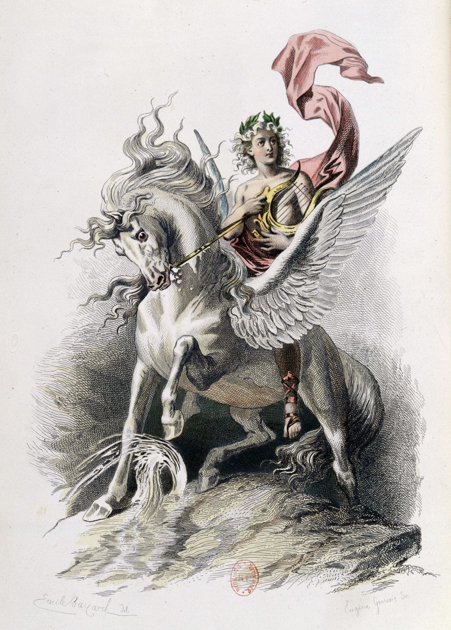 Arte Poética en Obras de Nicolas Boileau. Ilustración E. Bayard. París 1873, Laplace Sanchez y Cie editores (grabado) de Emile Antoine Bayard