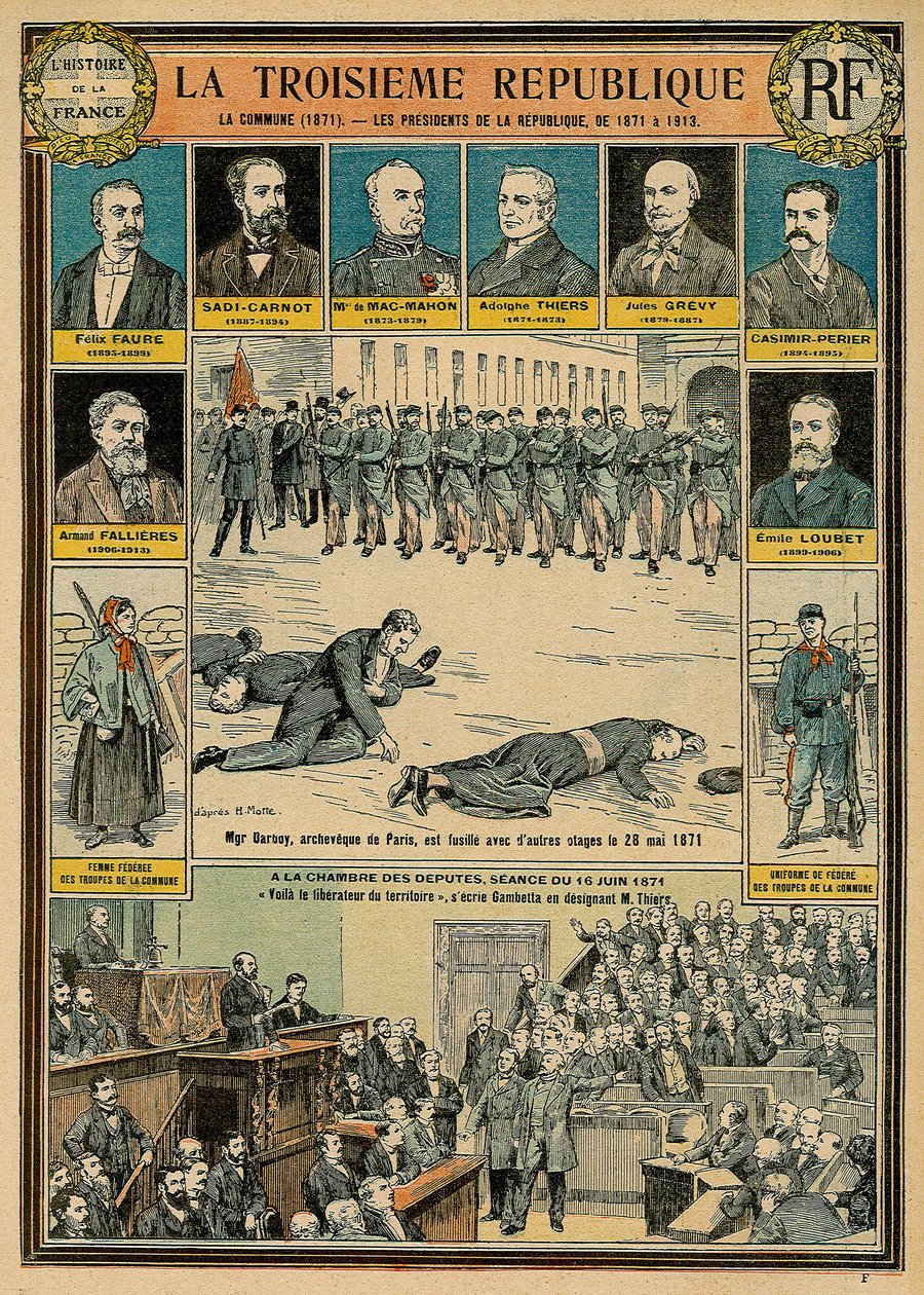 La Tercera República y sus presidentes de 1871 a 1913 - la Comuna de 1871 - Monseñor Darbois, Arzobispo de París, fue ejecutado, fusilado con otros rehenes el 28 de mayo de 1871 - sesión del 16 de junio de 1871 en la Cámara de Diputados: "Aquí está el libe de Emile Antoine Bayard