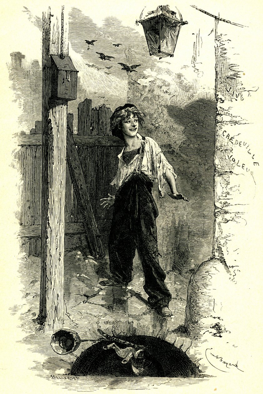 Victor Hugo: Los Miserables. Gavroche, niño de París. Ilustración de Emile Bayard. de Emile Antoine Bayard