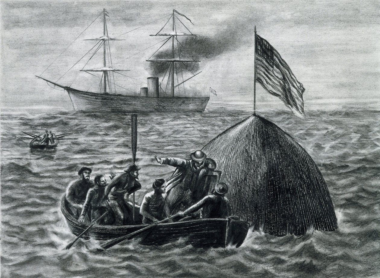 Ilustración para la novela "De la Tierra a la Luna". de Emile Antoine Bayard
