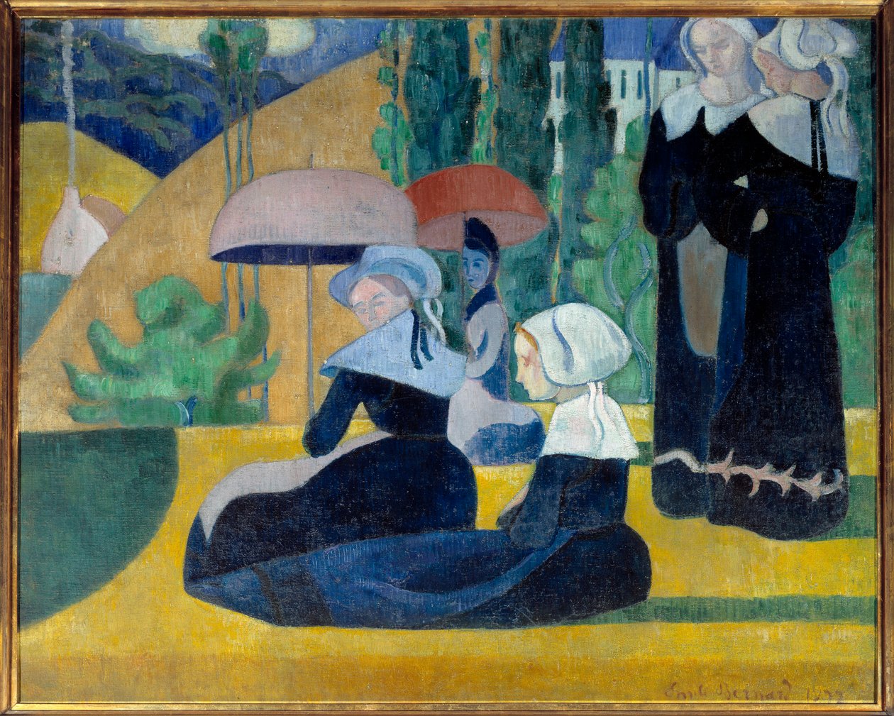 Bretones con paraguas de Emile Bernard