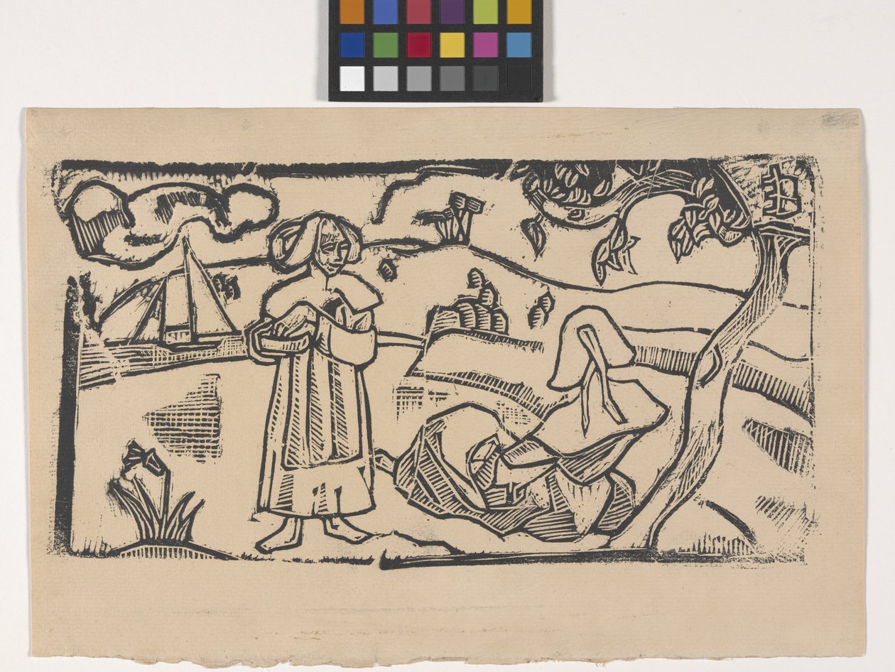Deux Bretonnes (Dos bretonas) (xilografía) de Emile Bernard