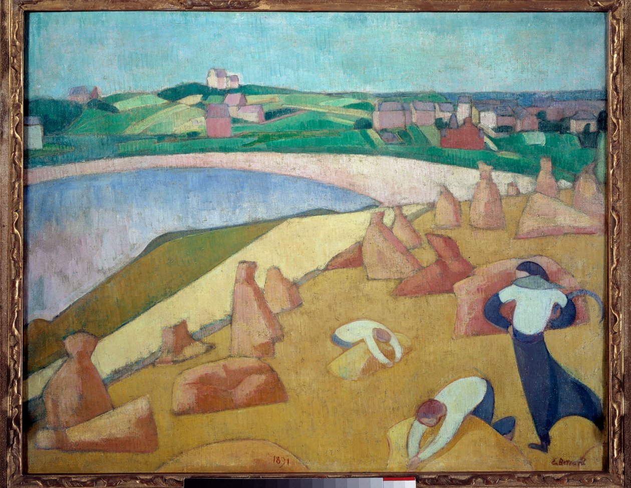 Cosecha junto al mar, Saint Briac sur mer en 1891 de Emile Bernard