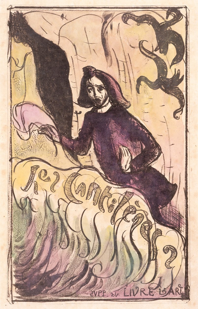 Les Cantilènes: Portada (cincografía coloreada a mano) de Emile Bernard