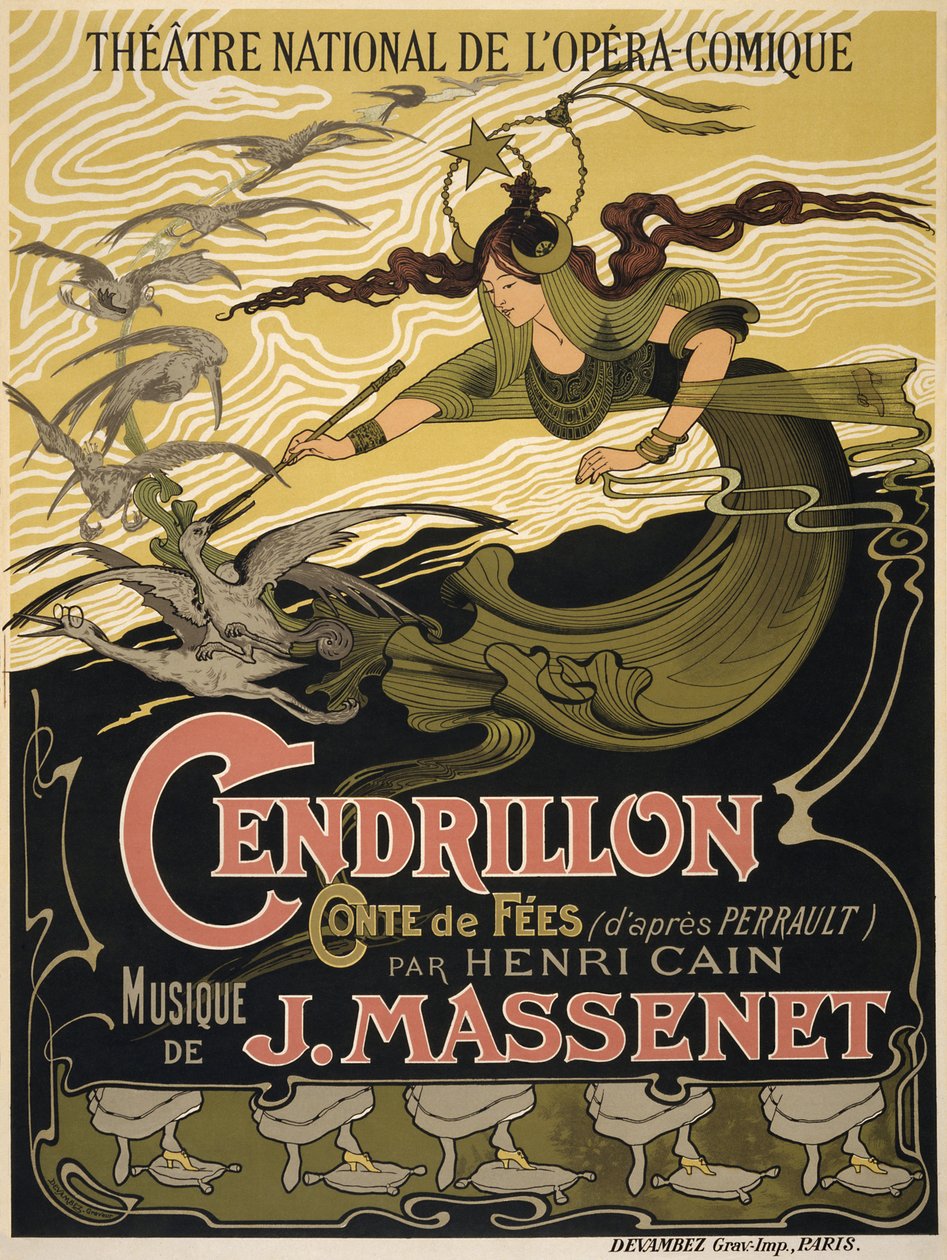 Póster para la ópera Cendrillon de Jules Massenet, 1899 de Émile Bertrand