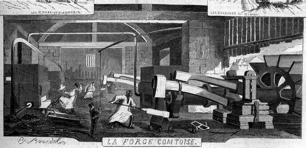 Forges de la Franche Comté: vista interna de la fábrica de Rans, Jura (39) de Emile Bourdelin